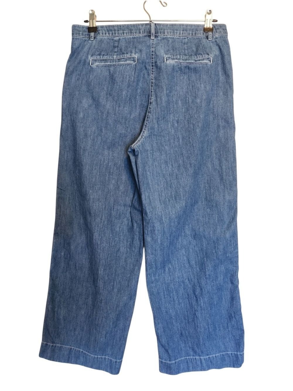 J. CREW WIDE LEG COTTON CHAMBRAY TROUSER PANT SIZE 6 - Picture 3 of 12